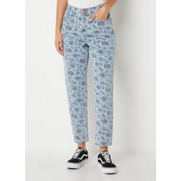 Levi's Premium Rigid 80's Mom Jeans High Rise Floral Design Size 25 - Picture 1 of 8